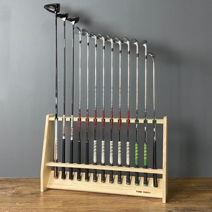 WOODWORKS ゴルフクラブスタンド 13本掛 (色：ナチュラル)木製 日本製