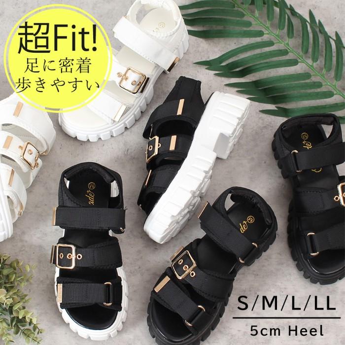 Parade 爆買 サンダル レディース 歩きやすい 厚底 黒 白 ブラック