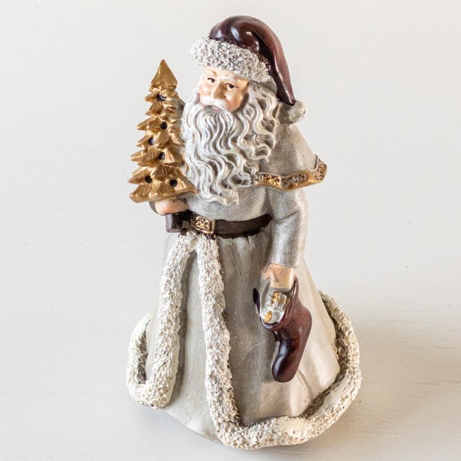 サンタクロース 人形 シルバー 銀 小 アンティーク風 ミニ 置物 置き物