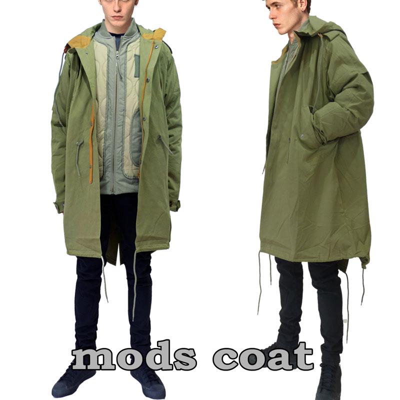 モッズコート スプリングコート カーキ ミリタリーコート ビッグ