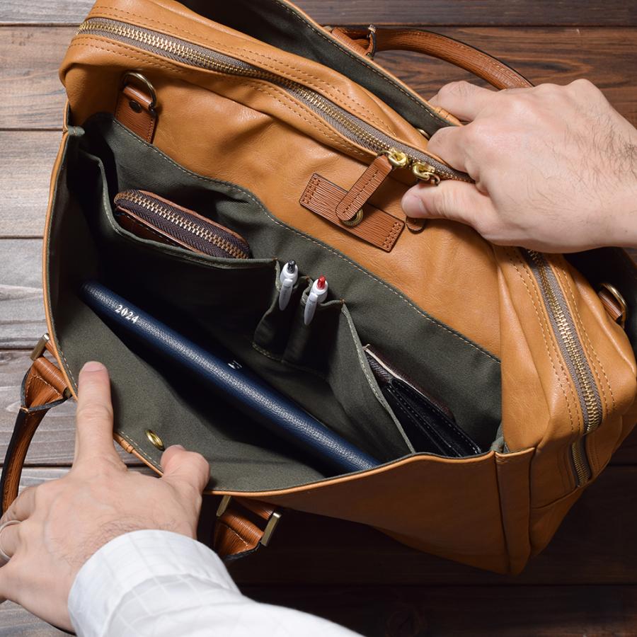 ビジネスバッグ メンズ バック ノートpc 本革付属 日本製 大容量