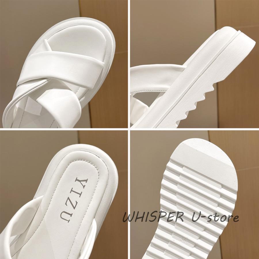 厚底サンダル レディースフラットサンダル : WHISPER U - 通販 - Yahoo