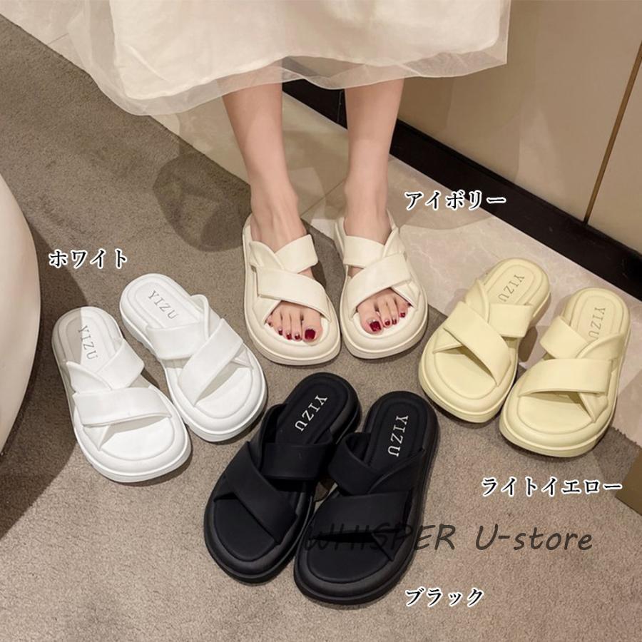 厚底サンダル レディースフラットサンダル : WHISPER U - 通販 - Yahoo
