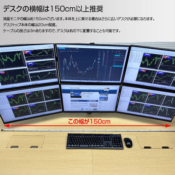 トレーディングPC6 FX 株 デイトレ 仮想通貨 22型×6画面マルチモニタ