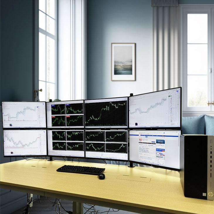 ProDesk トレーディングPC FX 株 デイトレ 仮想通貨 8画面マルチモニタ