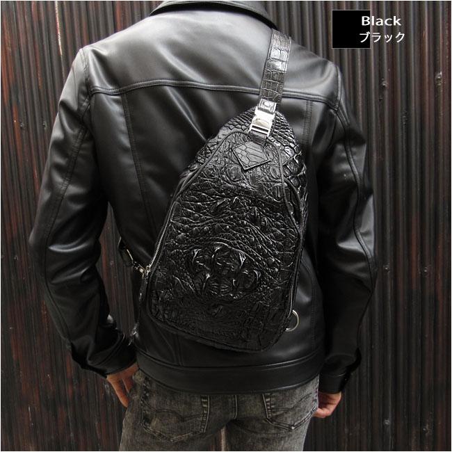 クロコダイル ワニ革 本革 斜めがけ ボディバッグ ショルダー バッグ