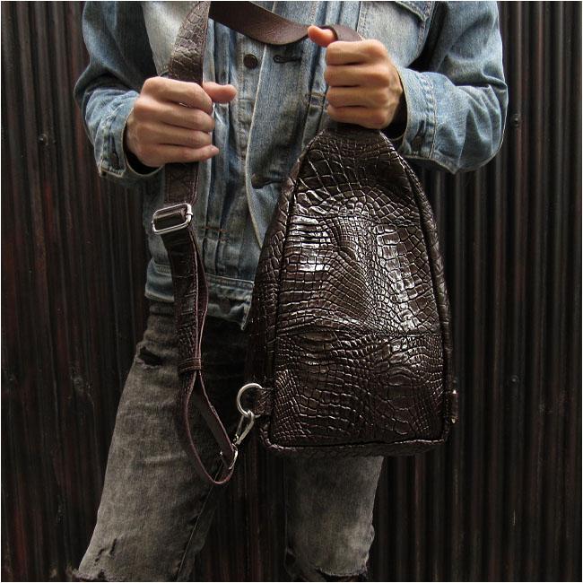 クロコダイル ワニ革 本革 斜めがけ ボディバッグ ショルダー バッグ