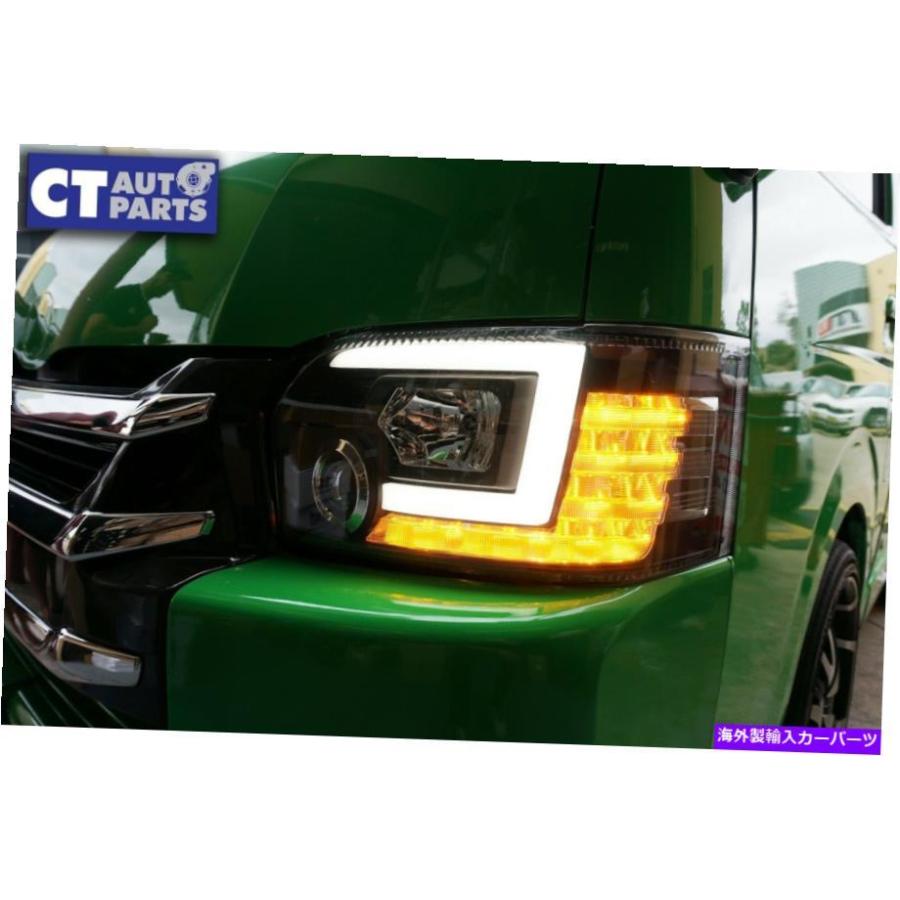 USヘッドライト Black LEDプロジェクターヘッドライト15-21トヨタ