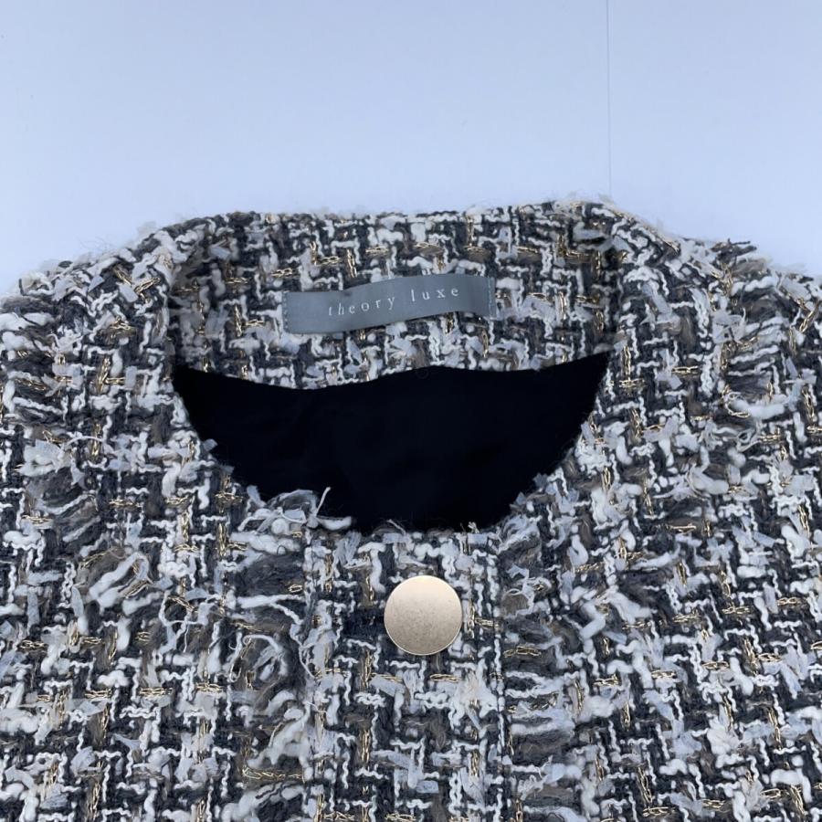美品/25年製 theory luxe セオリーリュクス シルク混 ツイード ノー