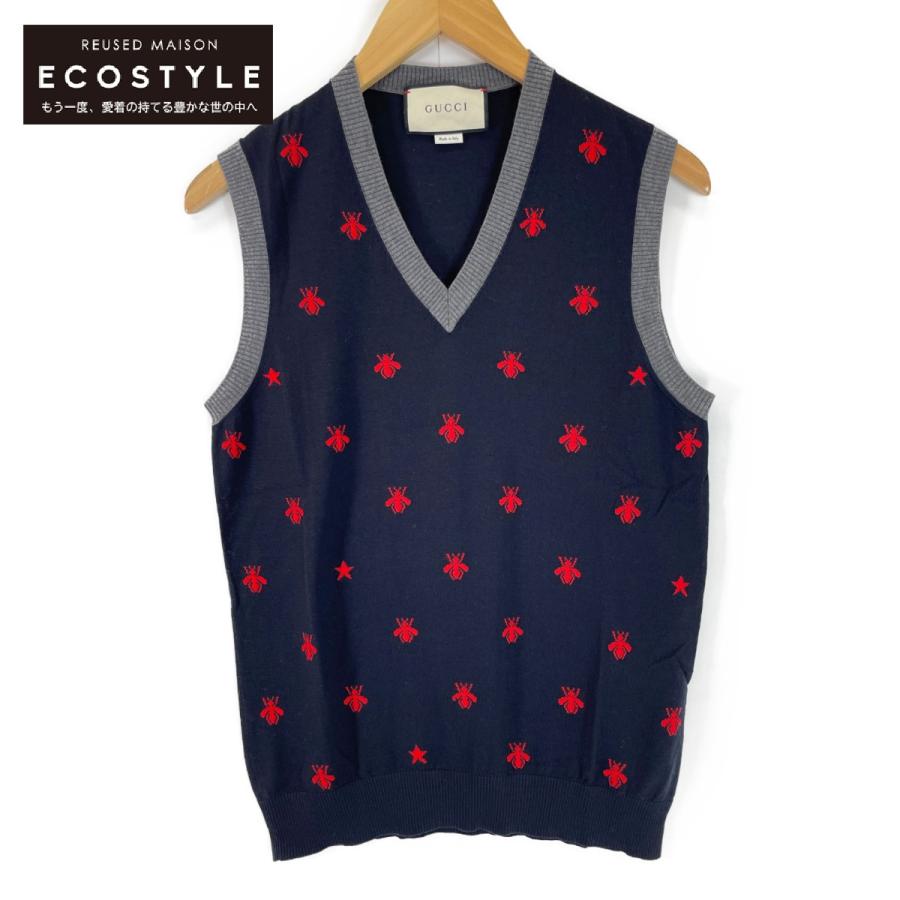 GUCCI（グッチ） 431750 X1311 Dネイビー Bee ニットベスト ネイビー S