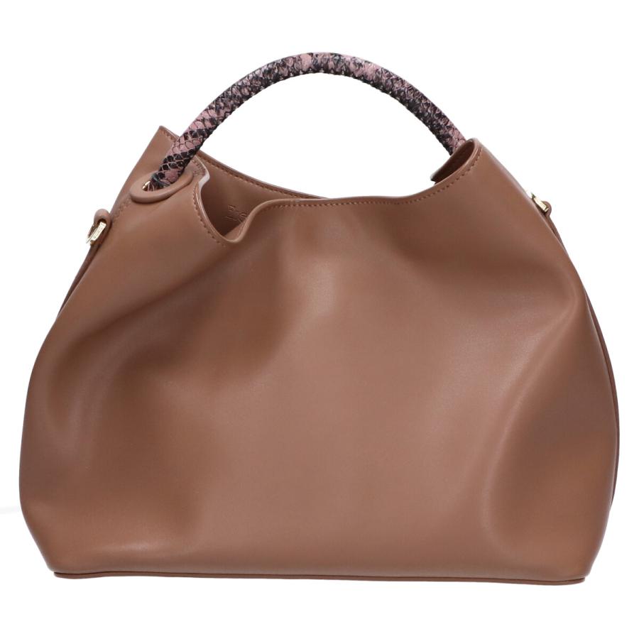 美品 elleme エレメ RAISIN パイソン型押しレザー 2WAY ハンドバッグ