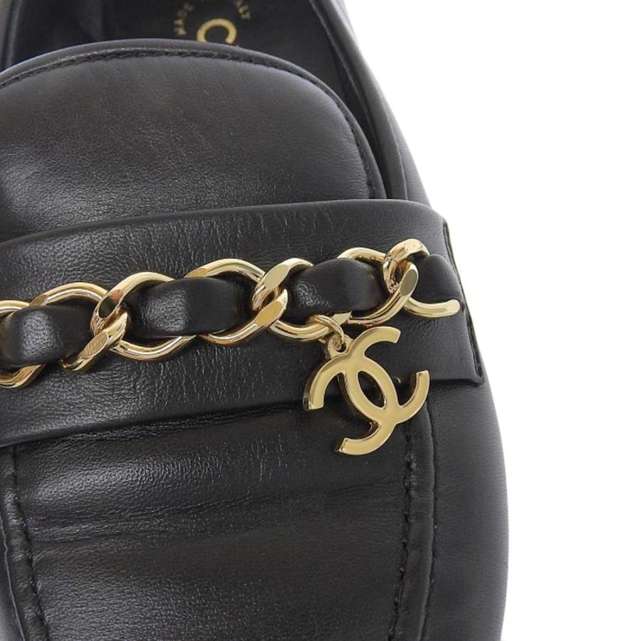 CHANEL（シャネル） 美品 ココマークチャーム付き チェーン ローファー