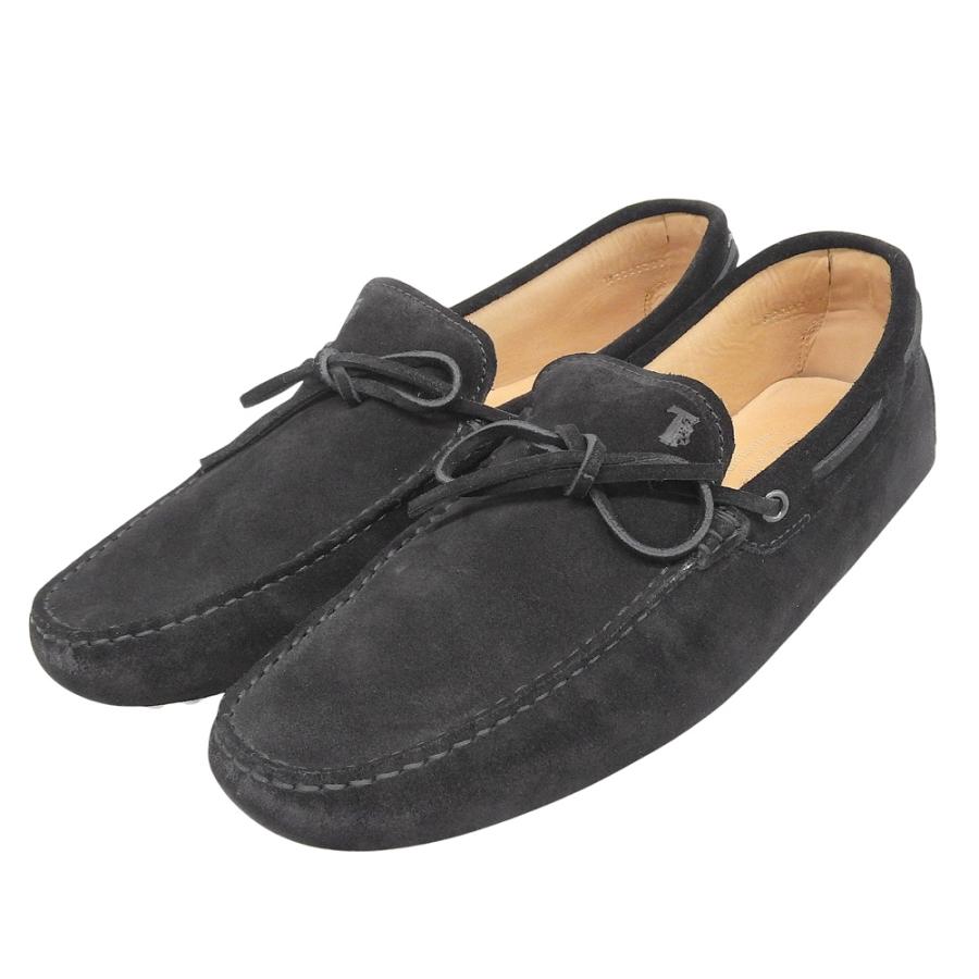 TOD'S トッズ ドライビングシューズ メンズ スエード ブラック 7 1/2