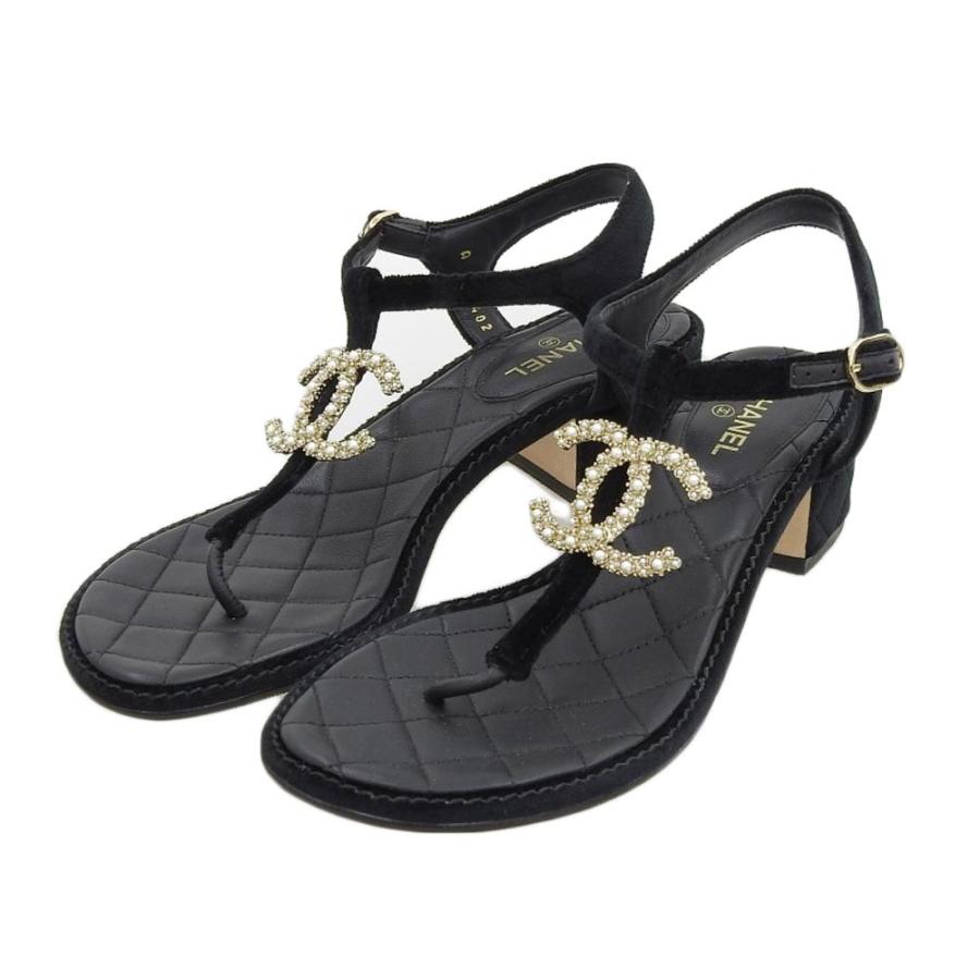 新品CHANEL ブラック パール装飾 ミュール