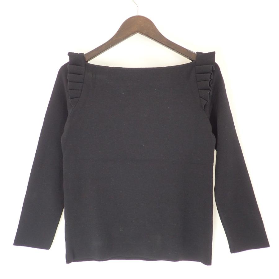 FOXEY（フォクシー） 37131 ショルダーフリルニットセーター ブラック