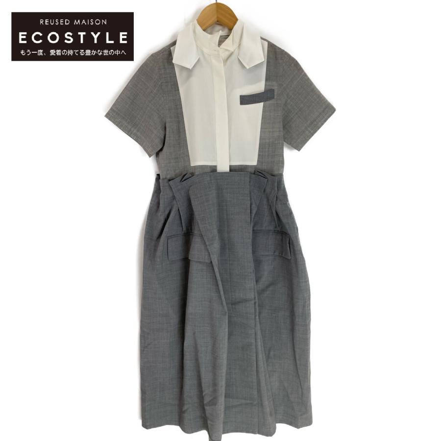 sacai（サカイ） 21-05523 21SS グレー Suiting Dress シャツ