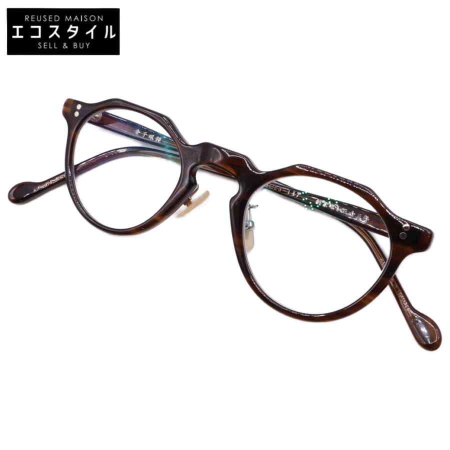 美品/ KANEKO OPTICAL 金子眼鏡 KA-64 BRS ACETATE クラウンパント