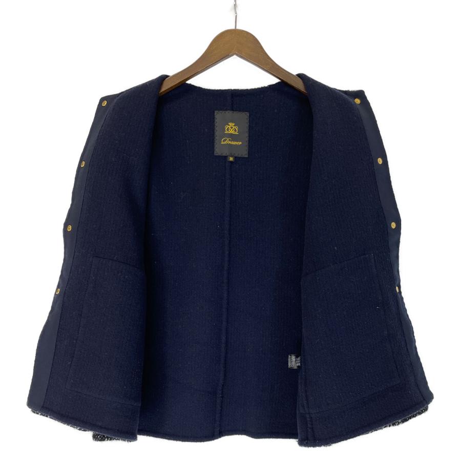 DRAWER（ドゥロワー） ブラック ツイード ケヌキジャケット ブラック