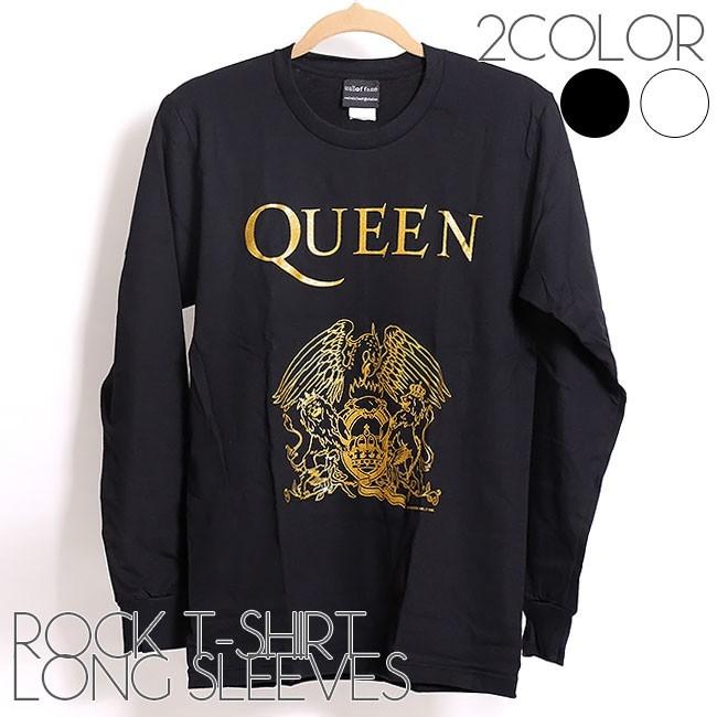 ロックtシャツ バンドtシャツ パンク 長袖 Tシャツ メンズ QUEEN
