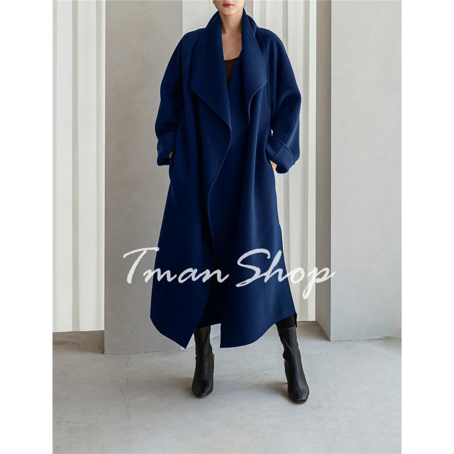 ウールオーバーコート レディース アウター ガウン ロング丈 長袖