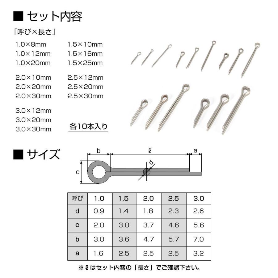 割りピン ステンレス製 15種類 150個 セット ケース入り IZ524 : TECH