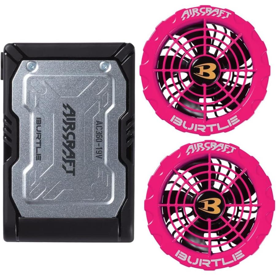 BURTLE（バートル） ハニーピンクファン+新型19V黒バッテリセット