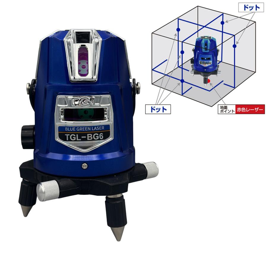 関東数量限定色】高儀 HUT TGL-BG6 ドット ブルーグリーンレーザー墨