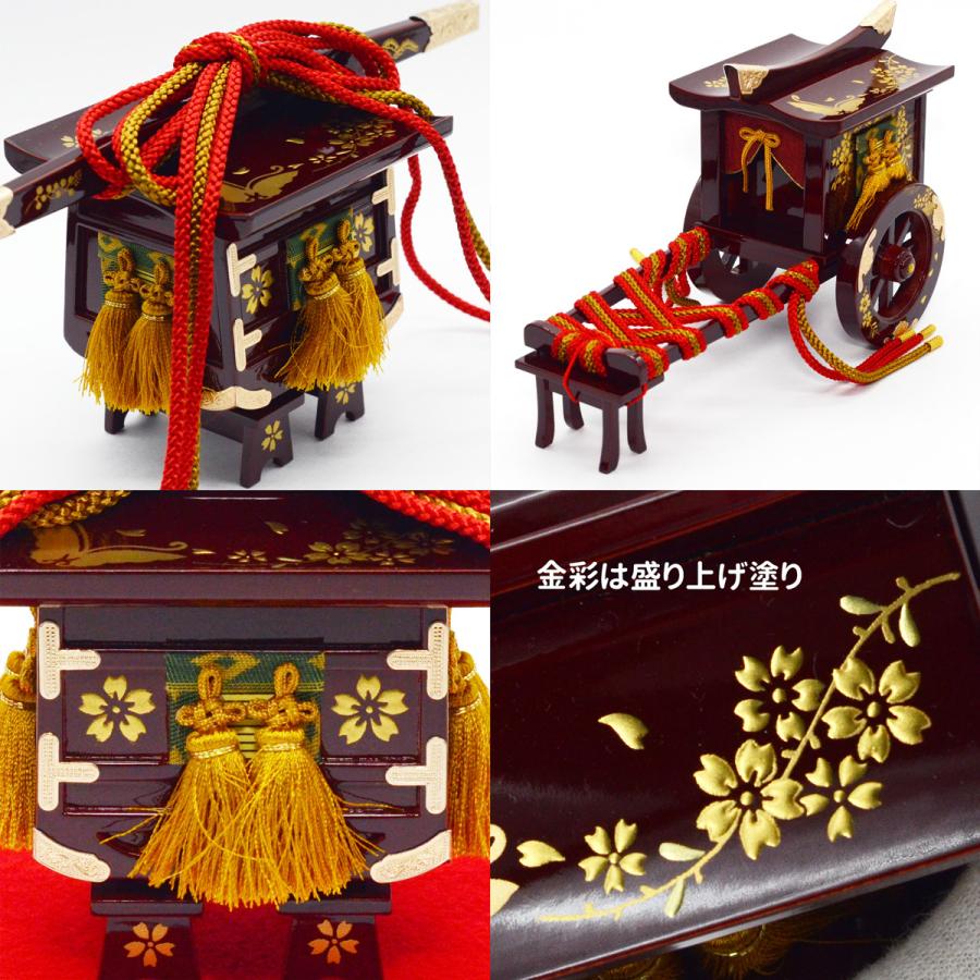 雛道具揃 30号6点セット 「ワインに桜・御所・蝶」（三宝/菱餅/高杯