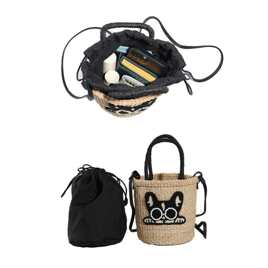 a-jolie（アジョリー） ラフィアかごバッグ カゴバッグ アニマル