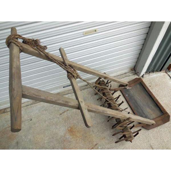 古民具 ◇ 農具 草取り 耕うん 幅700×奥行450×高さ1290mm 蔵出し