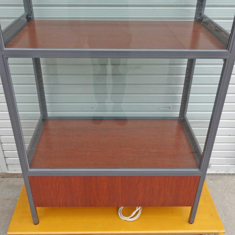 直接引取限定 ◇ ガラスショーケース 木目 2段 幅950×奥行525×高さ