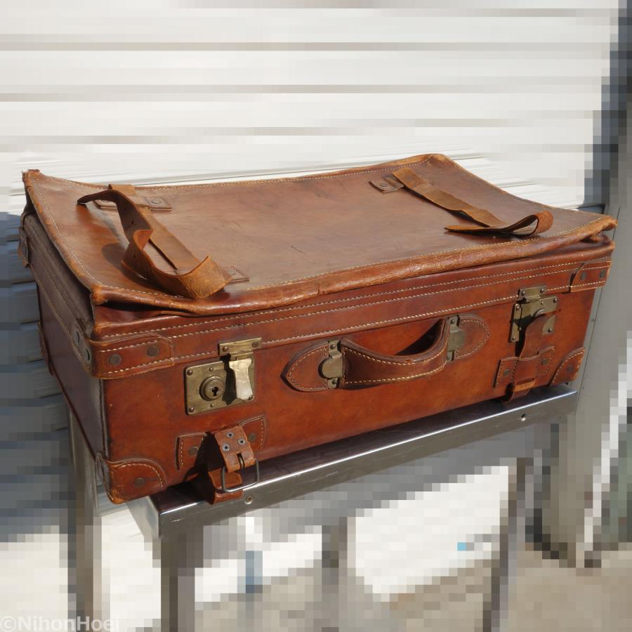 レトロ トランクケース 革 ◇ 幅660×奥行390×高さ260mm ビンテージ