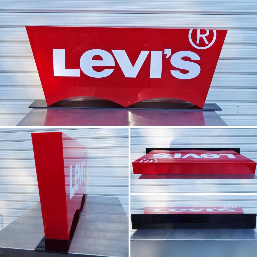 送料無料 ◇ LEVI'S 立体アクリル看板 両面 幅800×奥行100×高さ334mm