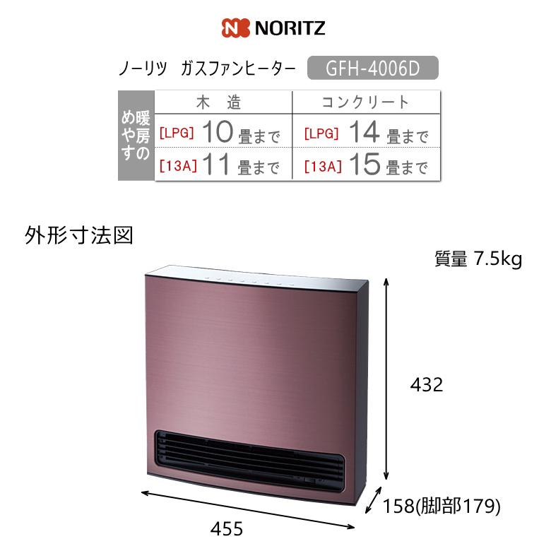 ノーリツ（NORITZ） （2022年製）ノーリツ ガス ファンヒーター GFH