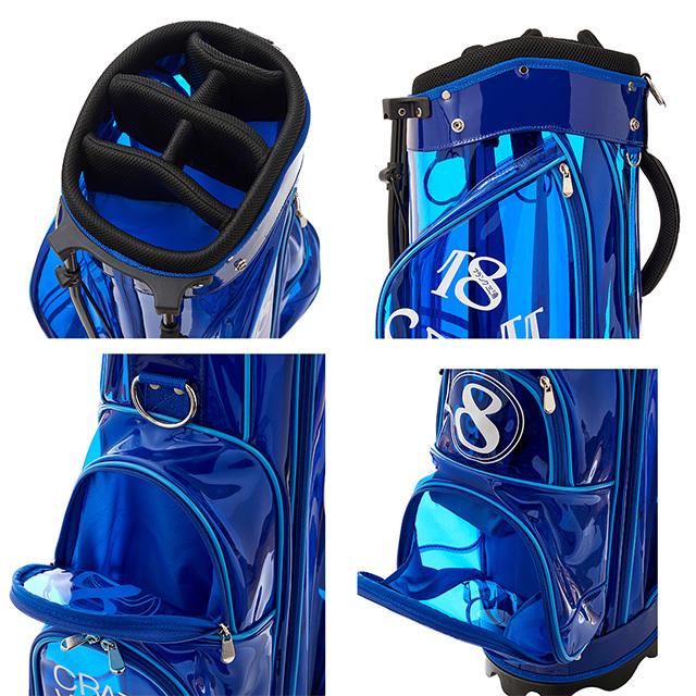 フランク三浦 スケルトン キャディバッグ 9インチ ブルー オレンジ