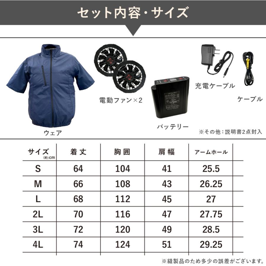 空調ウェア 空調作業服 2025 半袖 フルセット サイドファン 最強