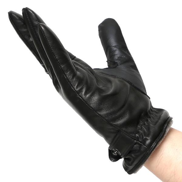 KURODA（クロダ） 手袋 メンズ レザー スマホ対応 イタリーラム