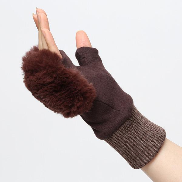 KURODA（クロダ） 手袋 指なし レディース ハンドウォーマー ダーク