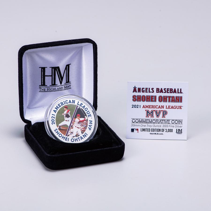 大谷翔平 純銀 「 ア・リーグ MVP 受賞二刀流記念 メダル 」 直径3.9cm