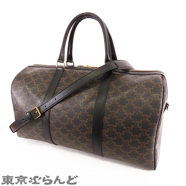 CELINE（セリーヌ） ミディアム トラベルバッグ 黒 カーフ トリオンフ