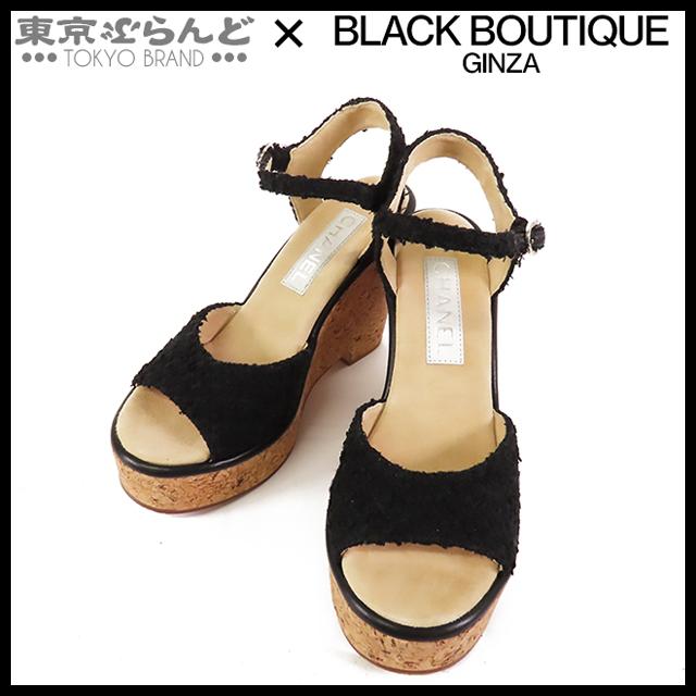 CHANEL（シャネル） コルク ウェッジソール サンダル ブラックx