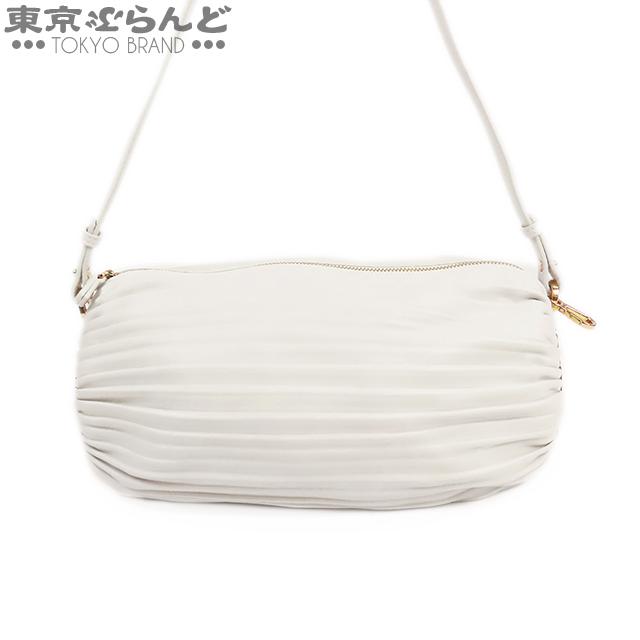 LOEWE（ロエベ） ブレスレット ポーチ ホワイト 白 プリーツナパ