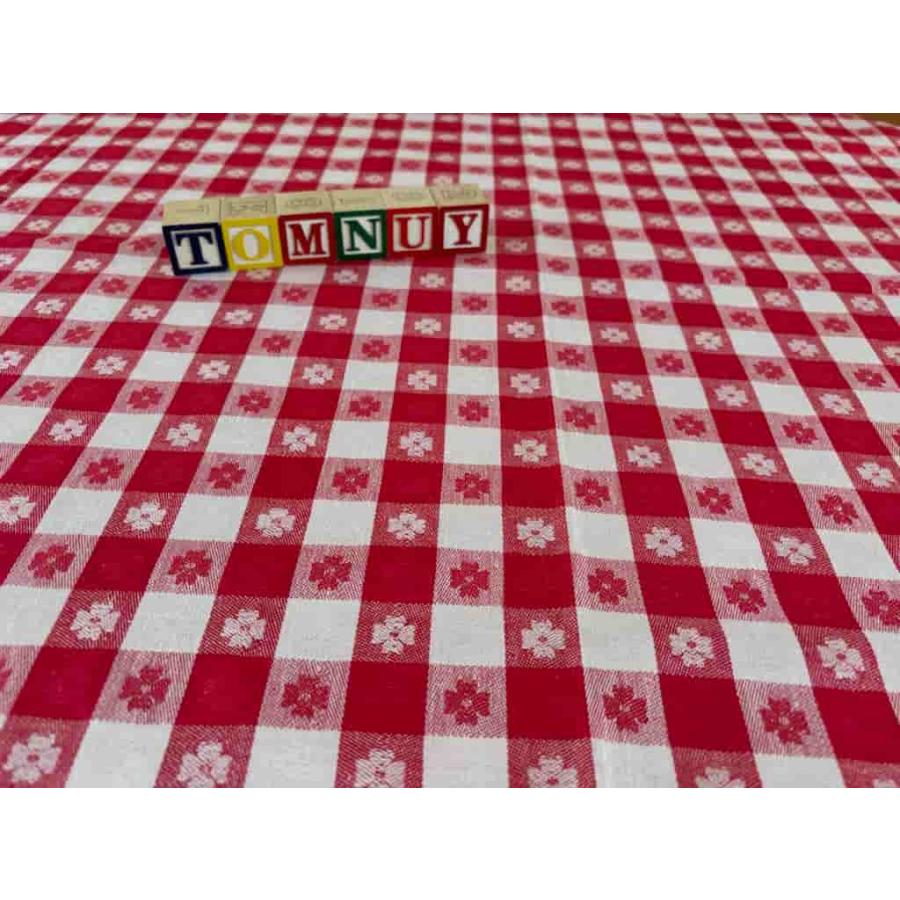 ヴィンテージ ビストロチェック テーブルクロス 赤 : Tom-nuy - 通販