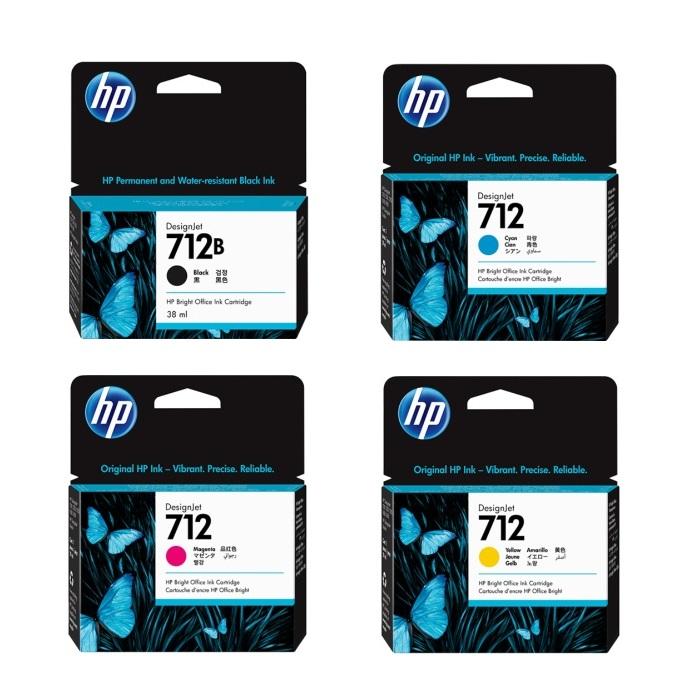 HP 712 712B 純正インク ブラック/カラー 4色セット 38/29mL 各1 計4個