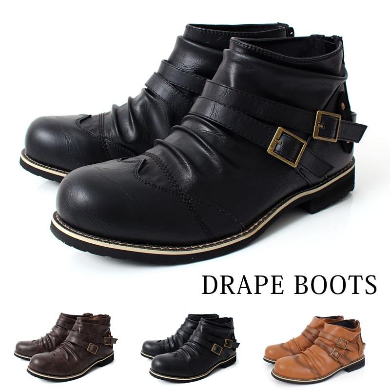 ブーツ メンズ ショートブーツ エンジニアブーツ ワークブーツ ダブル