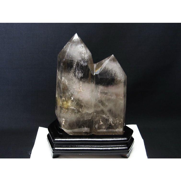 3.9Kg 水晶 六角柱 ダブルポイント 台座付属 送料無料 一点物 162-244
