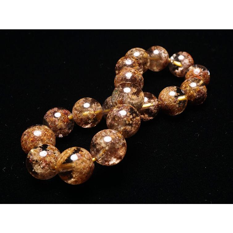 ルチルクォーツ ガーデンクォーツ ブレスレット 10mm 一点物 211-2448