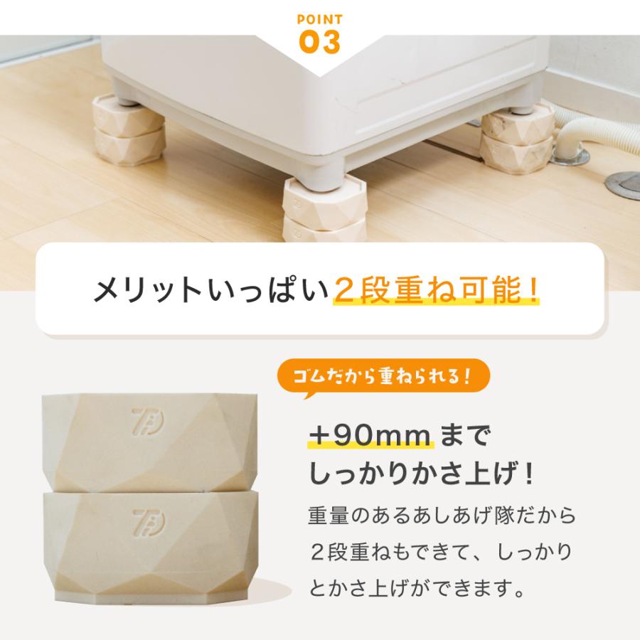 洗濯機かさ上げ 防振・防音ゴムマット TFi-9045 ドラム式/縦型対応