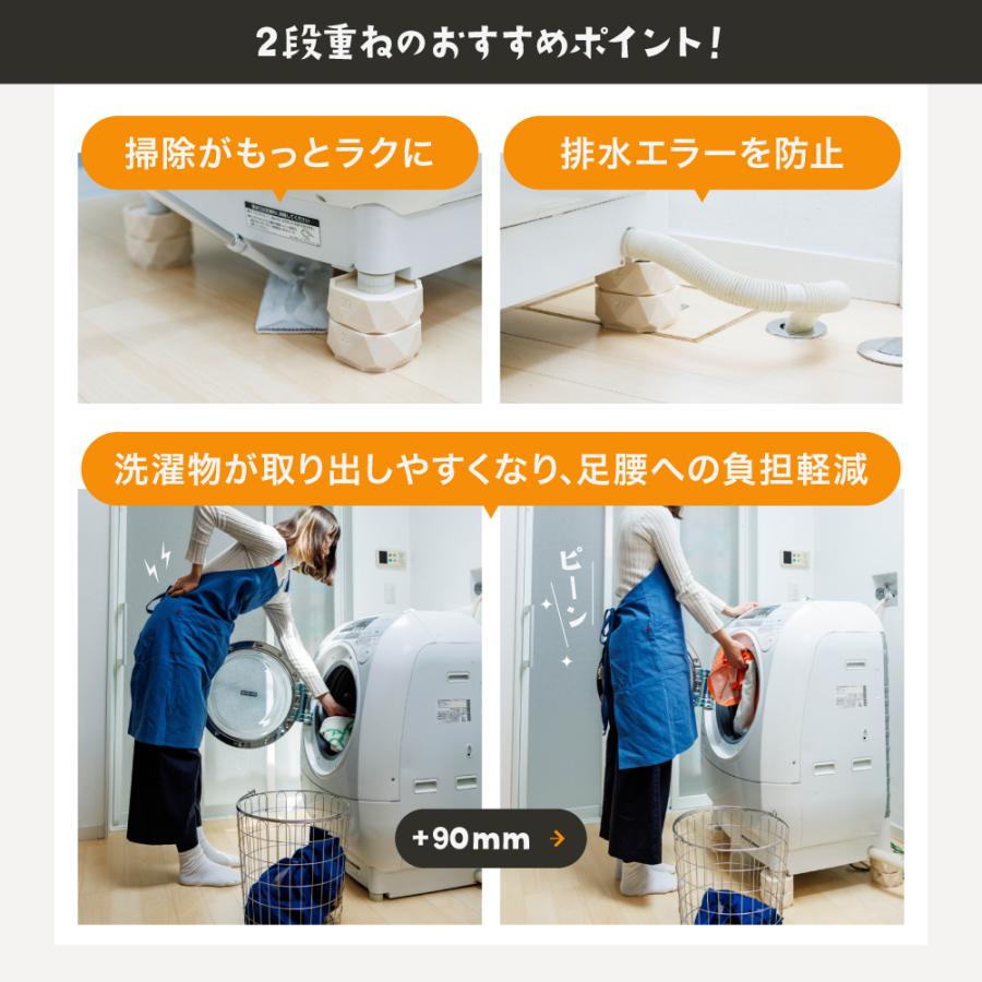 洗濯機かさ上げ 防振・防音ゴムマット TFi-9045 ドラム式/縦型対応