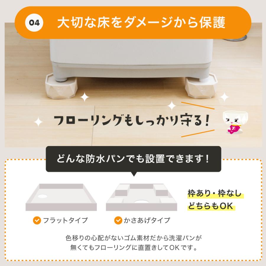 洗濯機かさ上げ 防振・防音ゴムマット TFi-9045 ドラム式/縦型対応